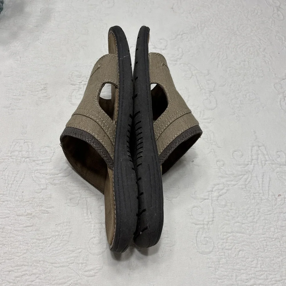 Gotcha Mens Brown Canvas Slides Sandals Comfort Size 12